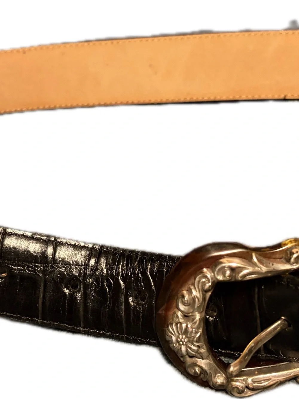 Set of 2 unique Vintage Brighton Belts leather medium brown black